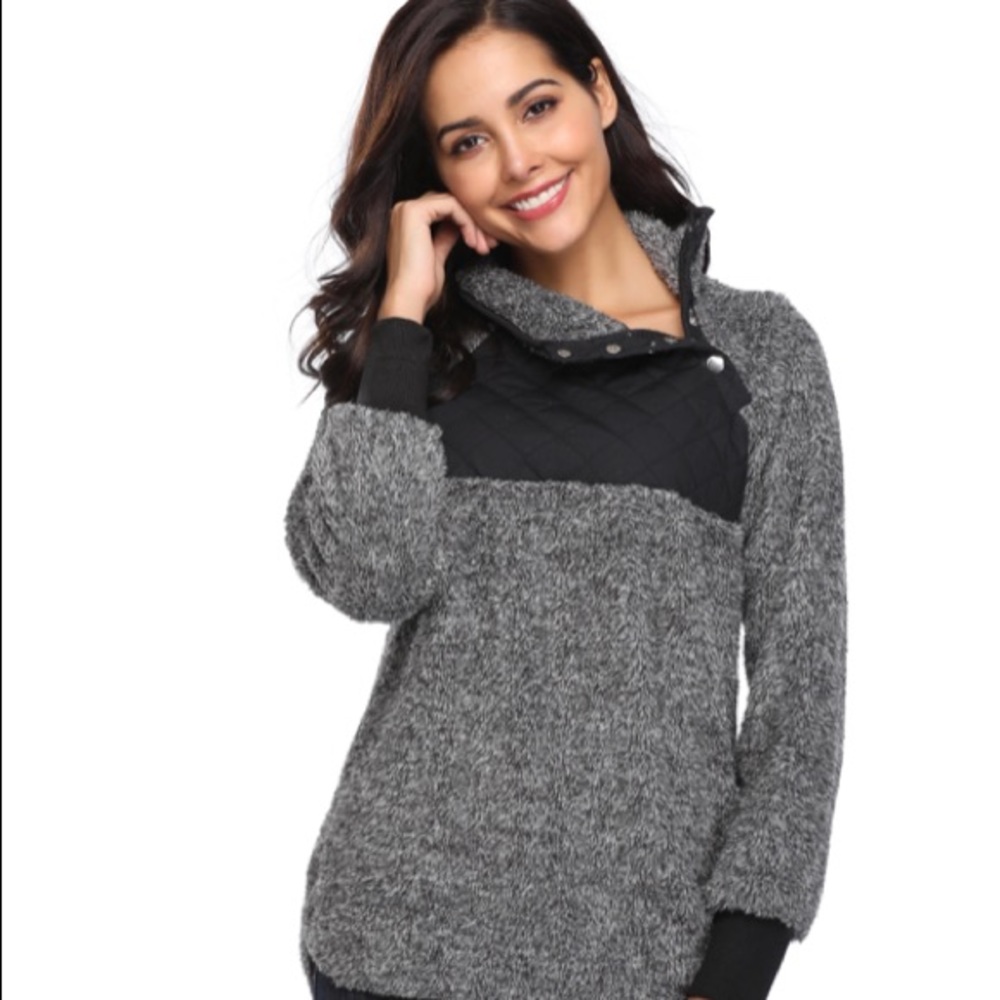 NEW long sleeve snap neck pullover